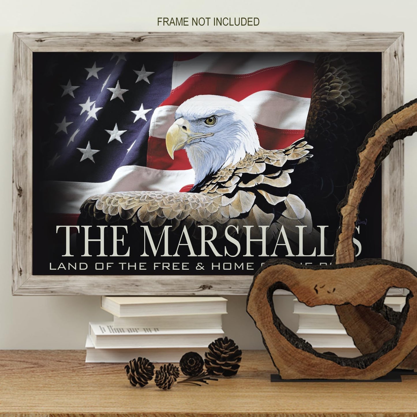 This Americana Print can be Customized with a Family Name.