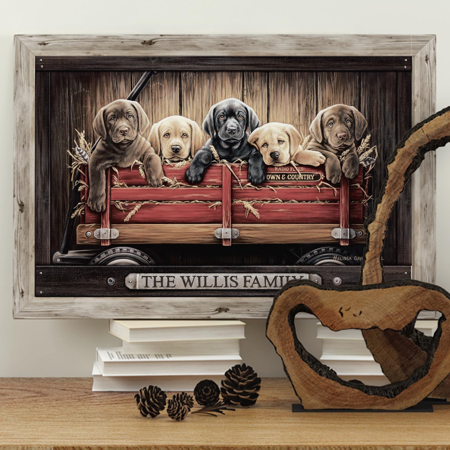 Personalized Labrador Puppies Wall Art.