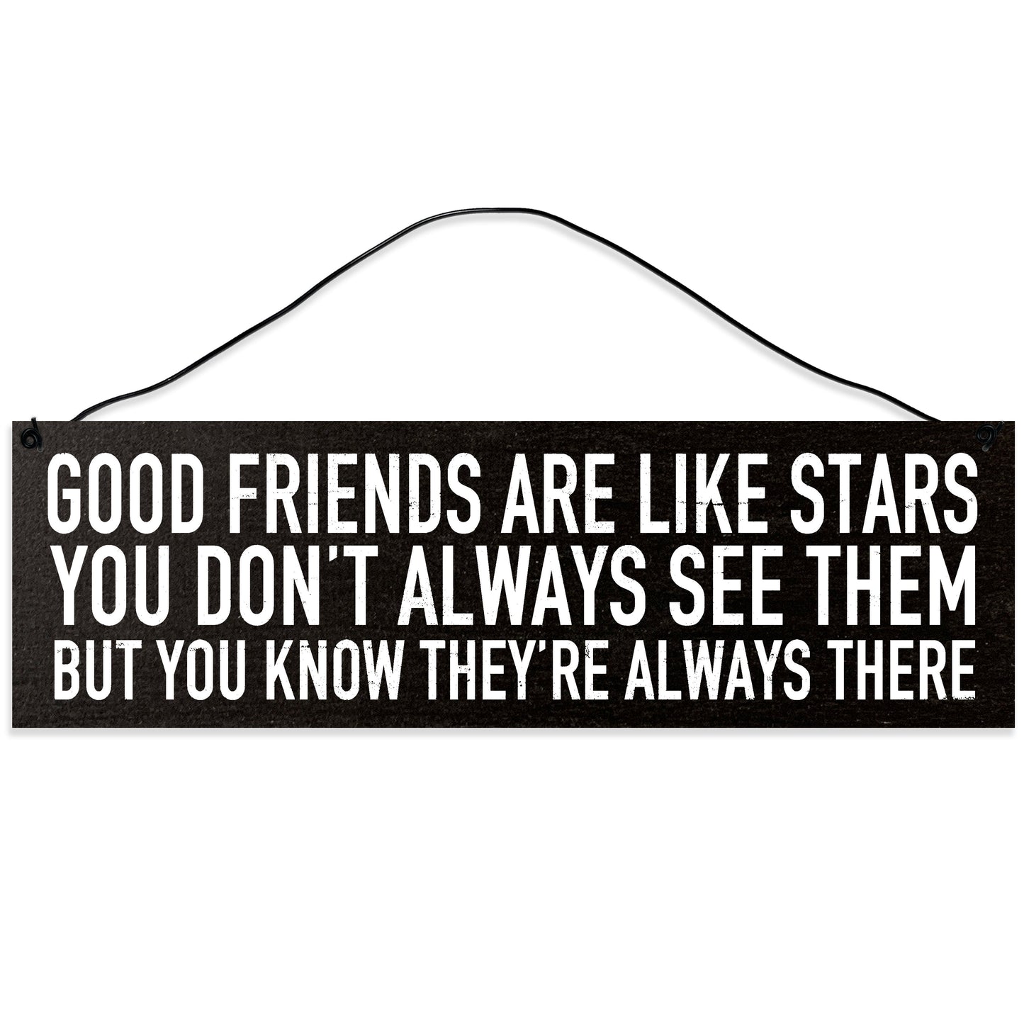 Good Friends Are Like Stars Maple Wood Sign with Wire Hanger – Rustic Friendship Wall Décor by Sawyer's Mill