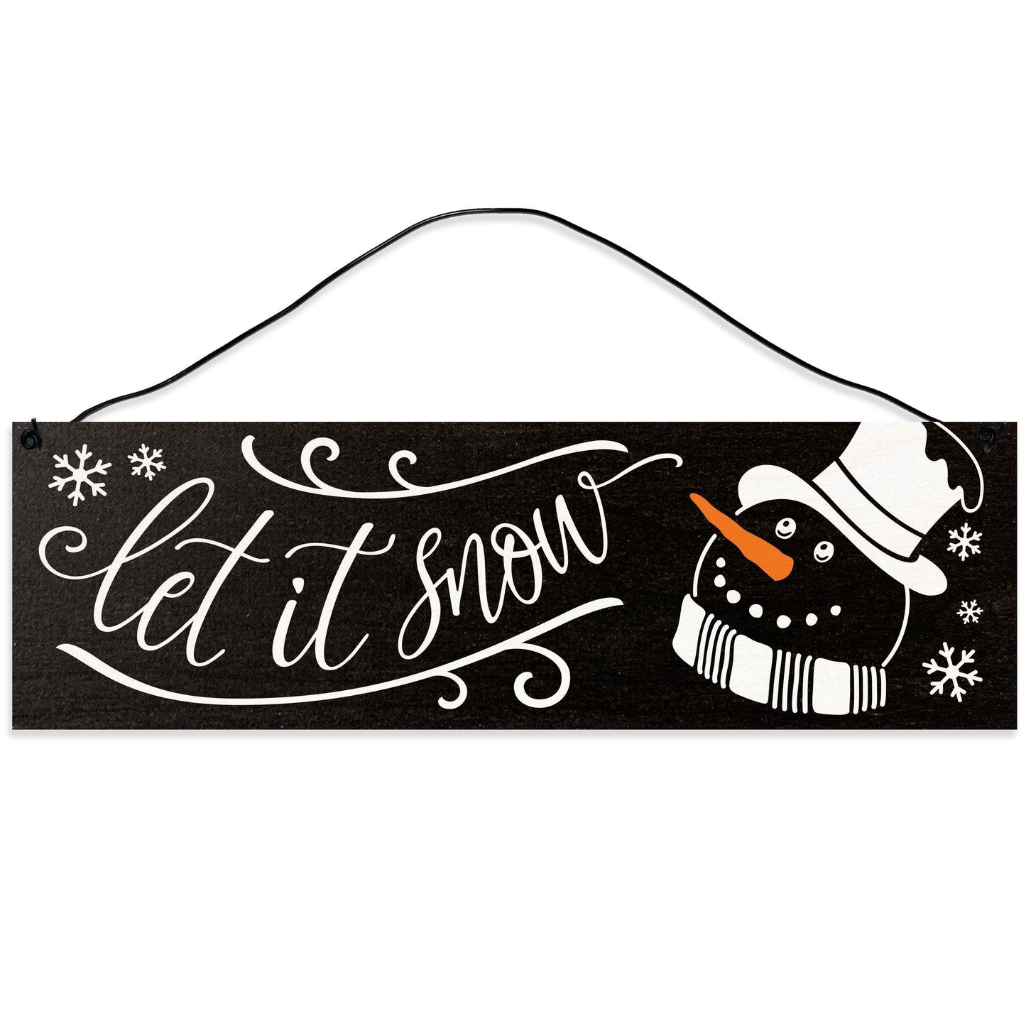 Sawyer's Mill - Let it Snow. Wood Sign for Home or Office. Measures 3x10 inches.
