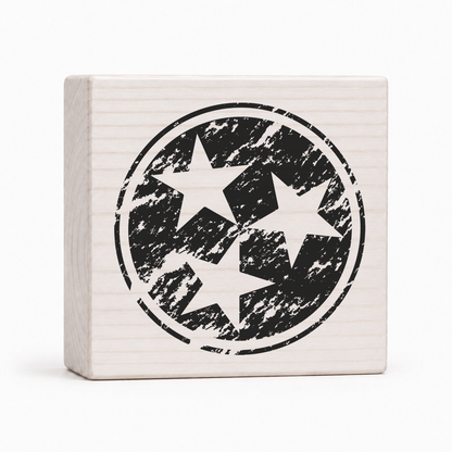 Tennessee Tri-Star 4x4 wood block sign by Sawyer's Mill
