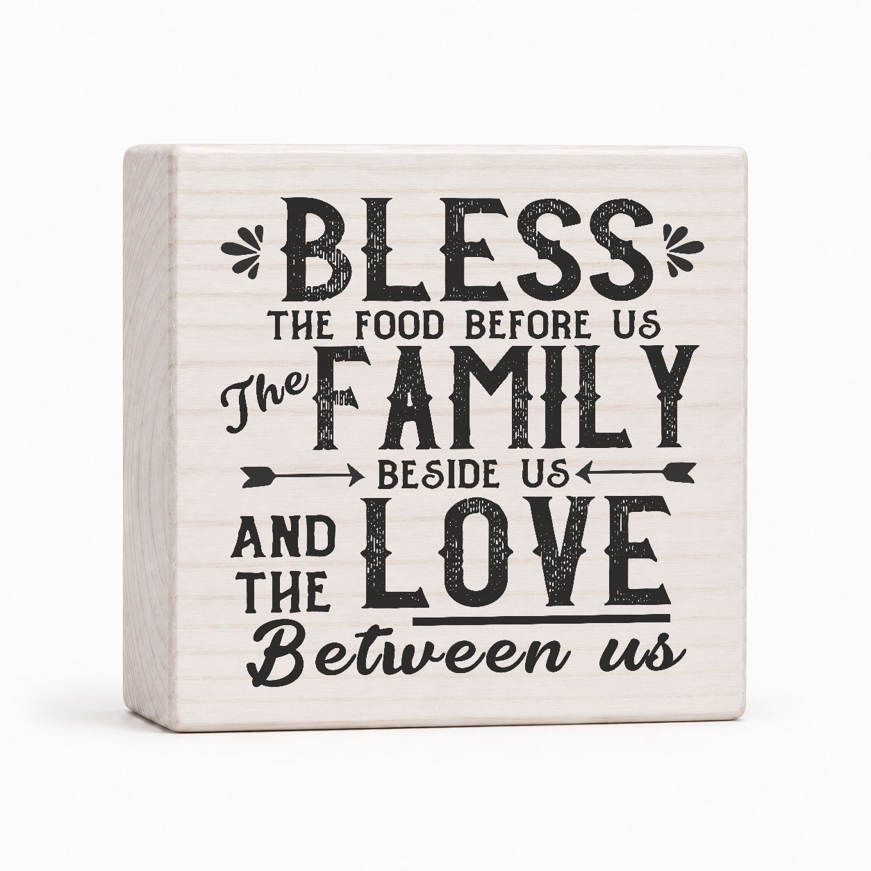 Bless the Food Before Us 4x4 wood block sign by Sawyer's Mill