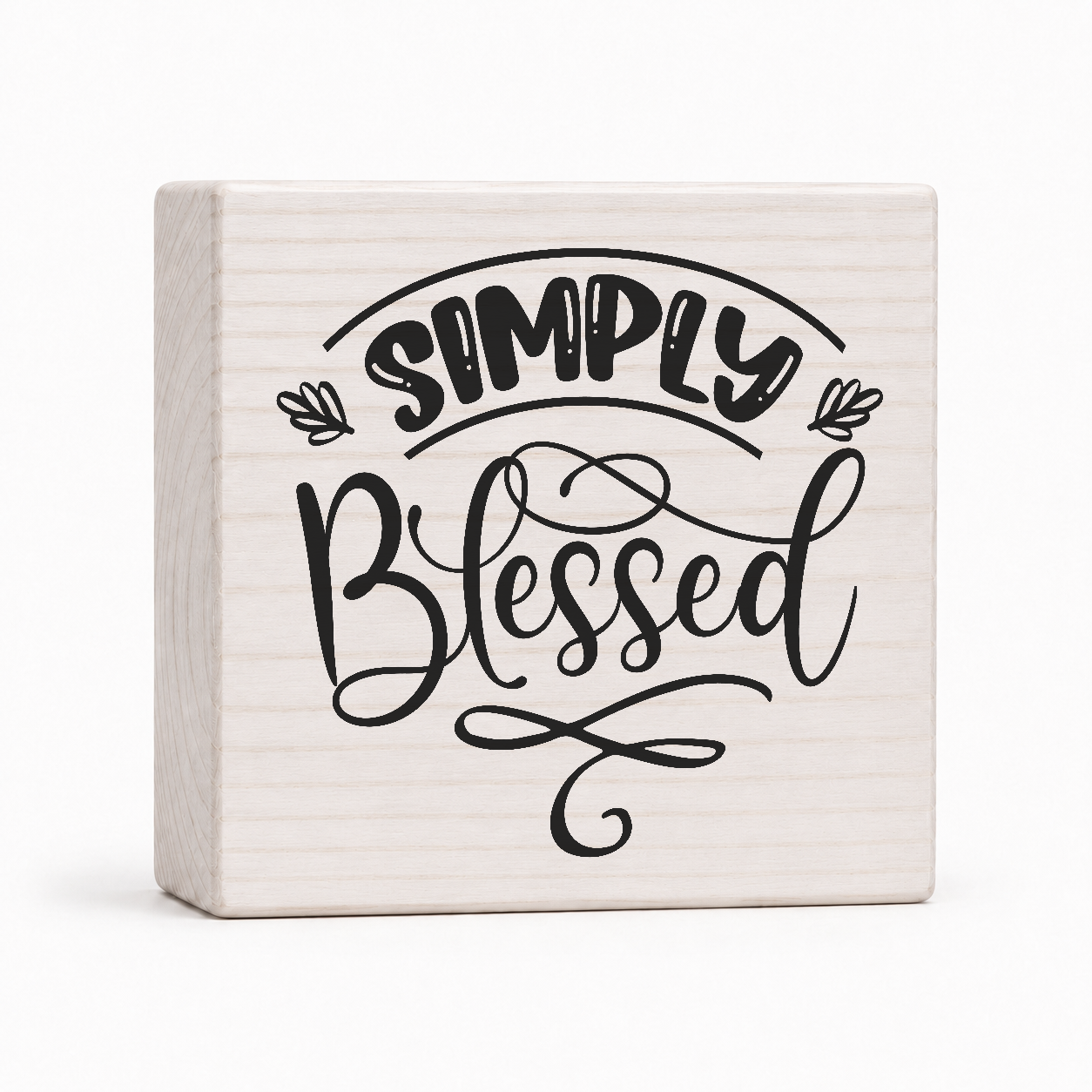 Simply Blessed 4x4 wood block sign by Sawyer's Mill