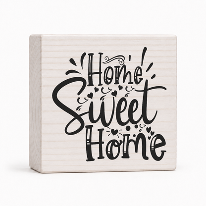 Home Sweet Home 4x4 wood block sign by Sawyer's Mill