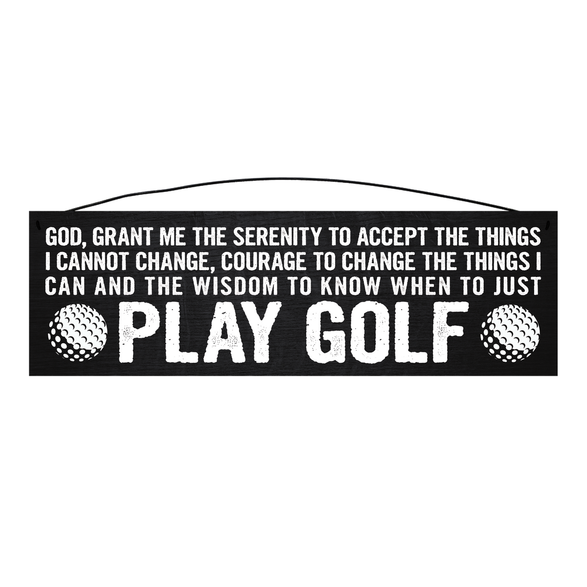 Golf Serenity Prayer wood sign, 5 x 16 inches — solid pine