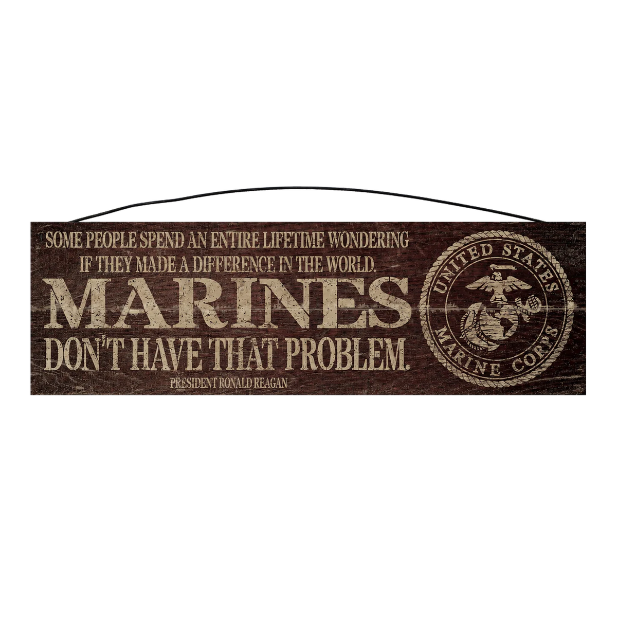 USMC Marines Make a Difference officially licensed 5 x 16 maple wood sign