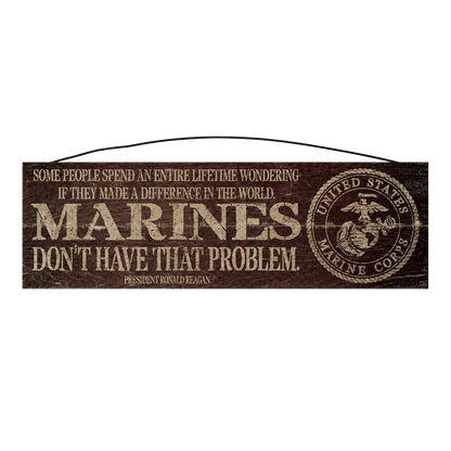 USMC Marines Make a Difference officially licensed 5 x 16 maple wood sign