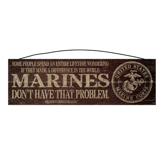 USMC Marines Make a Difference officially licensed 5 x 16 maple wood sign