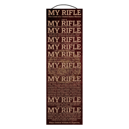 My Rifle, the Creed of a United States Marine, USMC officially licensed wood sign, 5 x 16 inch maple