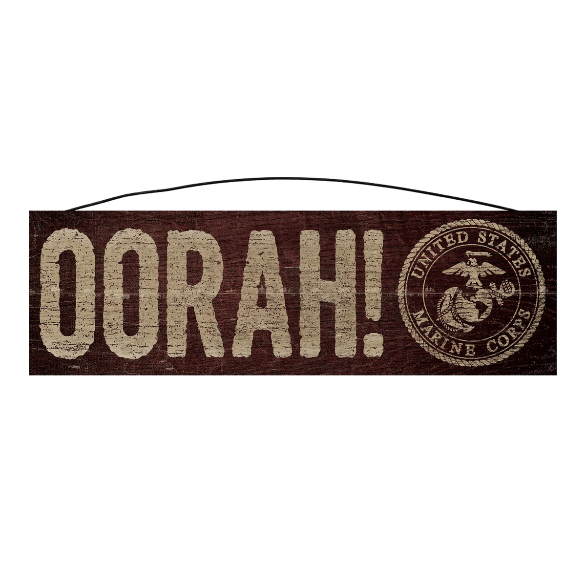 USMC Oorah officially licensed 5 x 16 maple wood sign