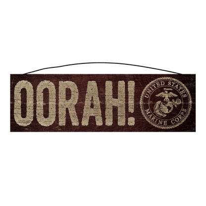 USMC Oorah officially licensed 5 x 16 maple wood sign