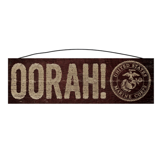 USMC Oorah officially licensed 5 x 16 maple wood sign