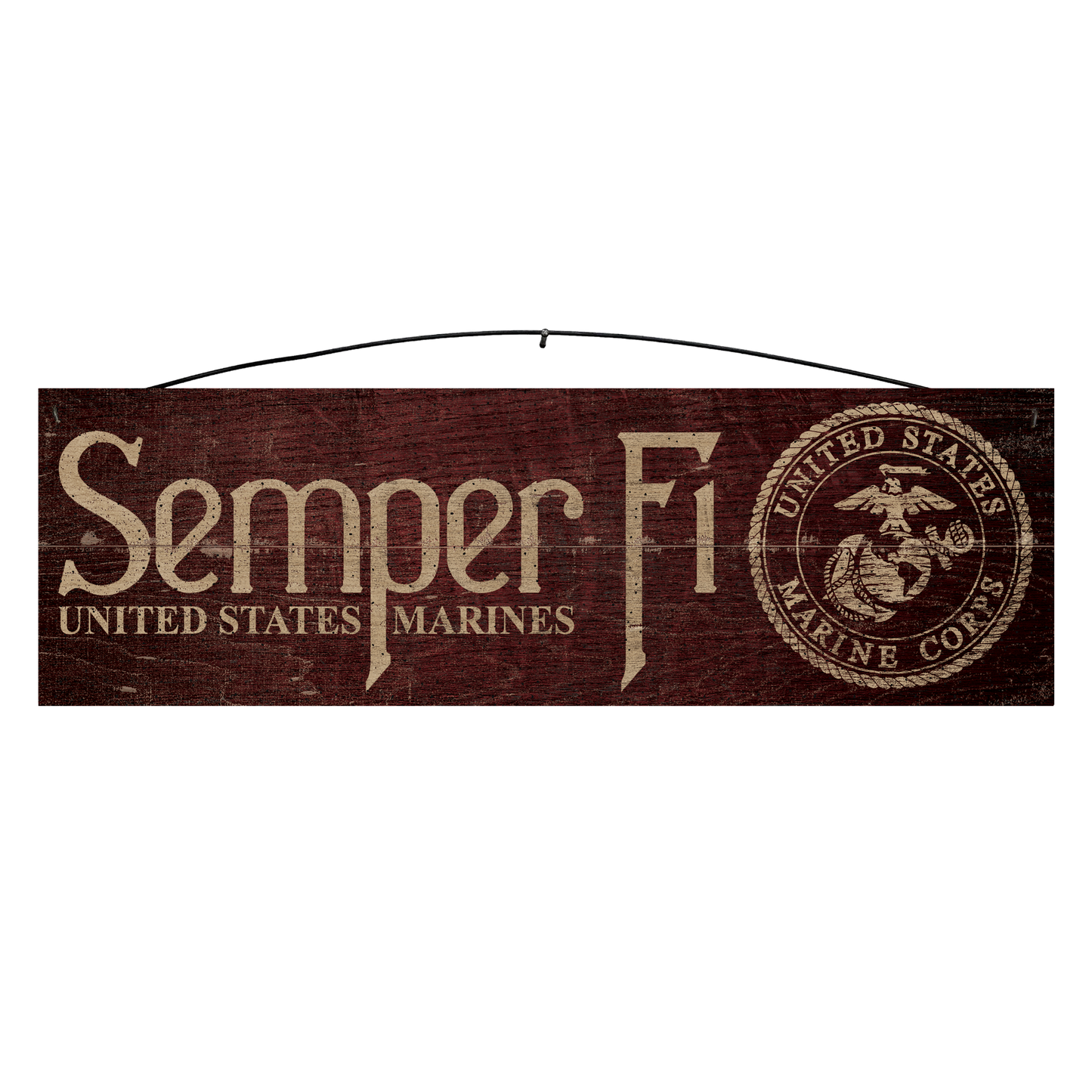 Semper Fi USMC Licensed Wood Sign, 5×16