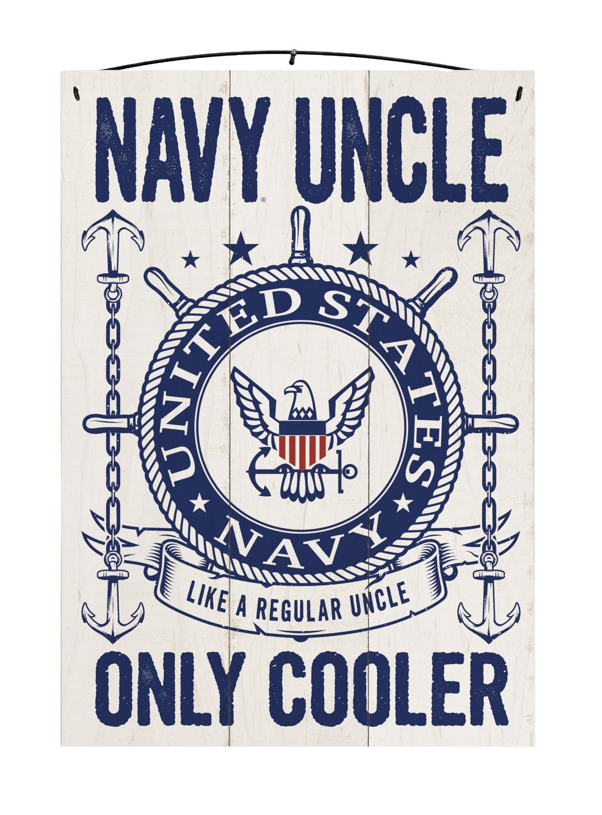 U.S. Navy Uncle Officially Licensed Wood Sign, 7×10 on white background