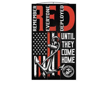 USMC Remember Everyone Deployed R.E.D. Wood Sign, 7×12