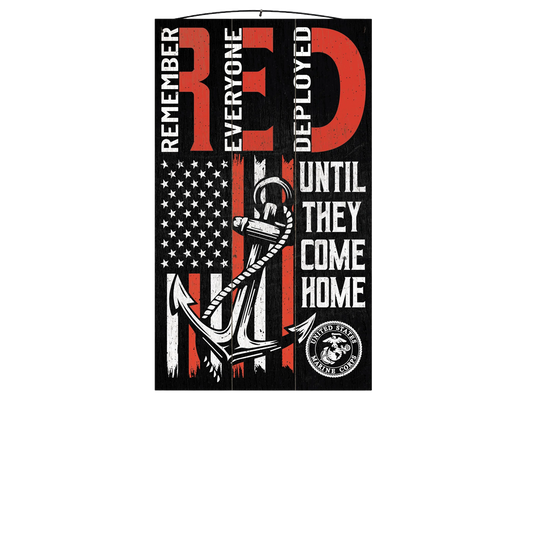 USMC Remember Everyone Deployed R.E.D. Wood Sign, 7×12