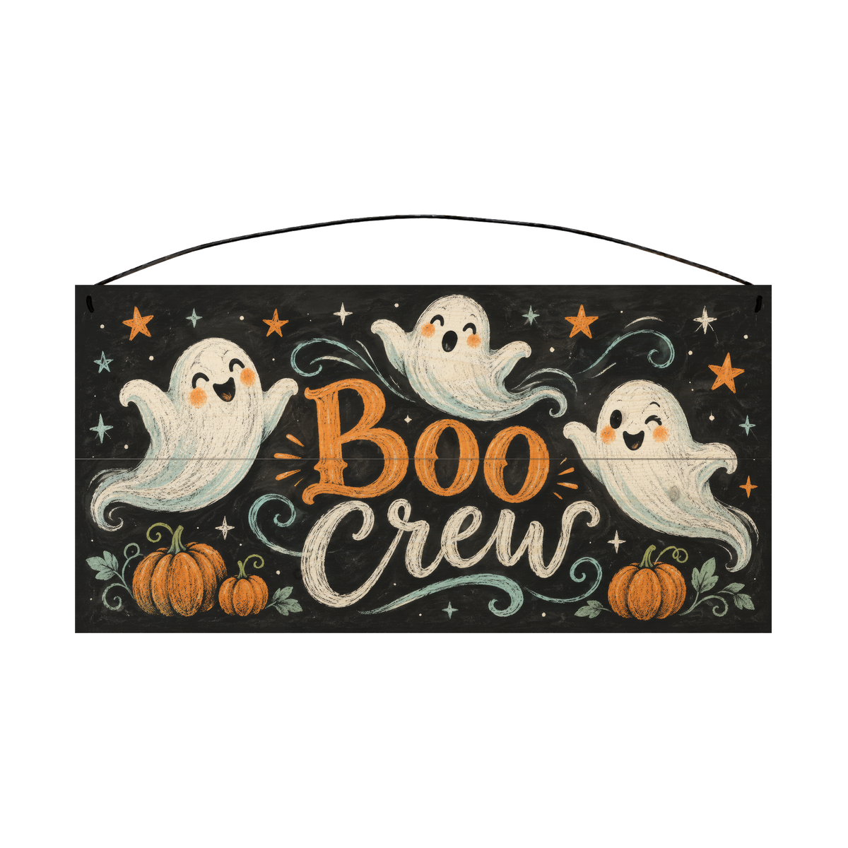 Boo Crew 7x14 wood sign, front