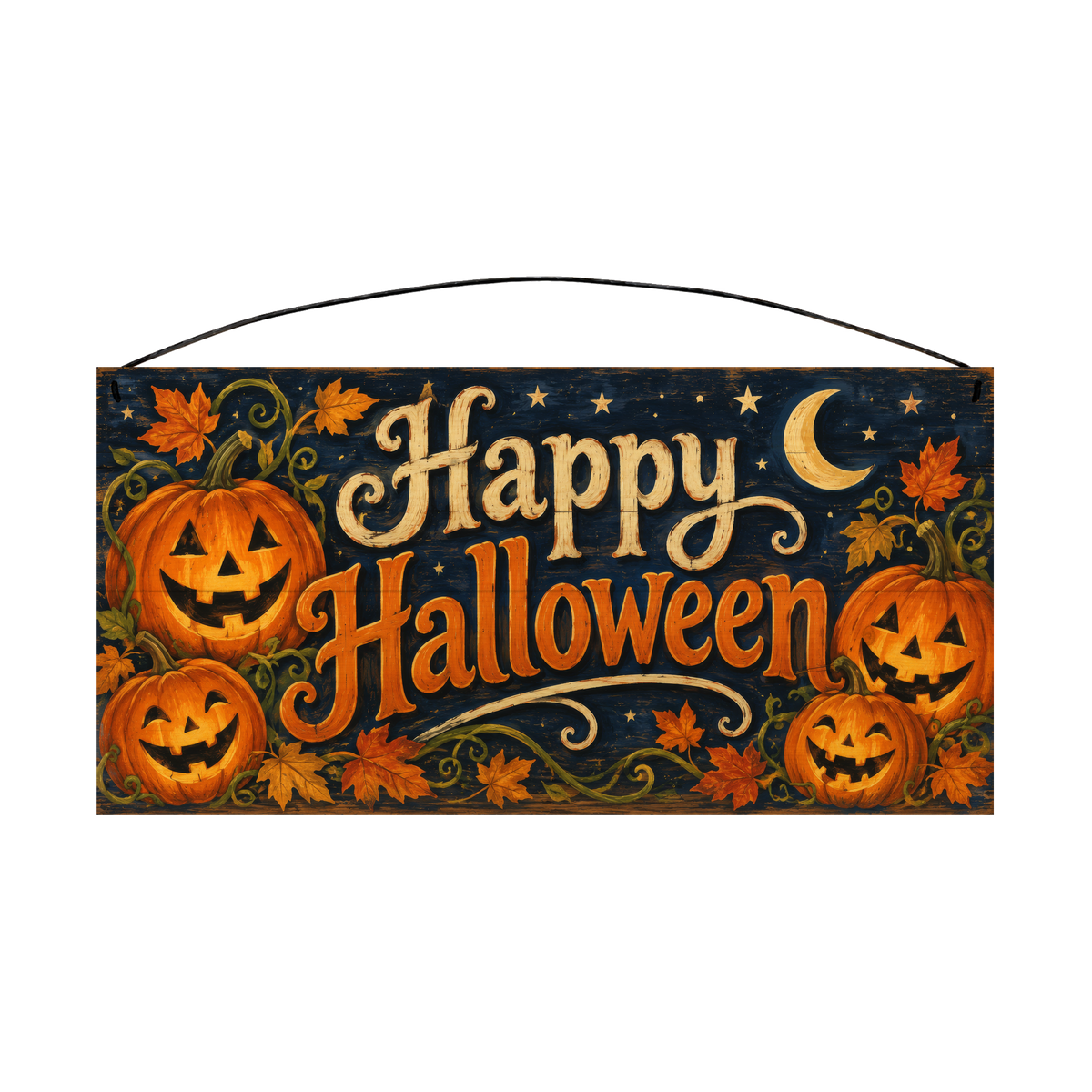 Happy Halloween 7x14 wood sign, front