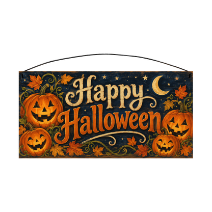 Happy Halloween 7x14 wood sign, front