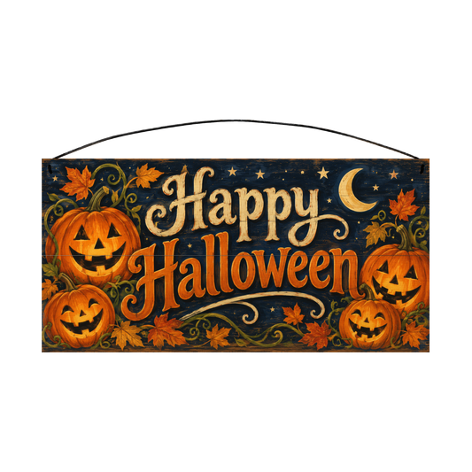 Happy Halloween 7x14 wood sign, front