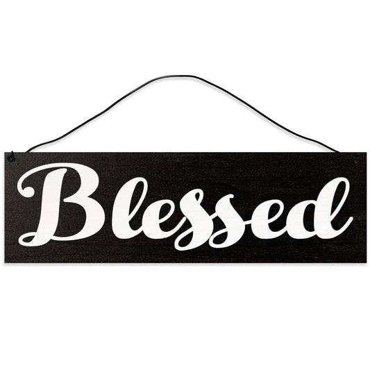 Blessed | Handmade | Wood Sign | Wire Hanger/Stand | UV Printed | Solid Maple