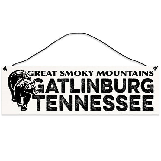 Gatlinburg | Hiking Décor | Handmade | Wood Sign | Wire Hanger/Stand | UV Printed | Solid Maple