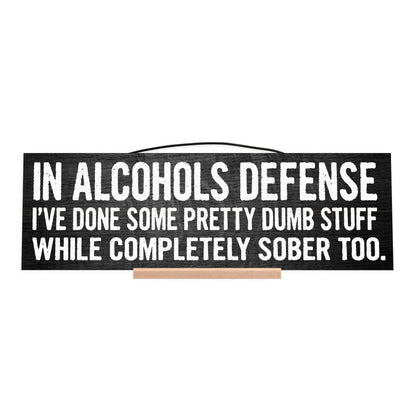 In Alcohols Defense | Custom Cabin Sign | Wood Sign | Cabin Decor | Mountain Decor | Man Cave Sign | Lake House Decor | Rustic Wood Sign | Cottage Decor | Anniversary Gift