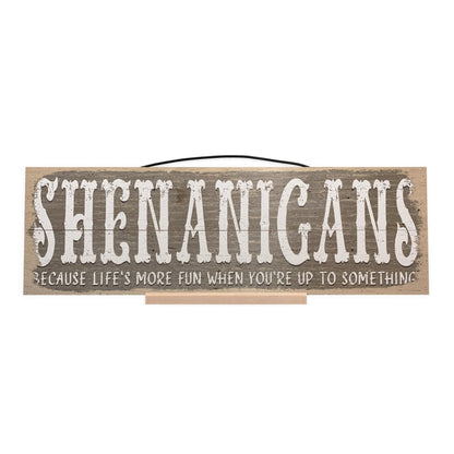 Shenanigans. Weathered Barn Wood | Custom Cabin Sign | Wood Sign | Cabin Decor | Mountain Decor | Man Cave Sign | Lake House Decor | Rustic Wood Sign | Cottage Decor | Anniversary Gift