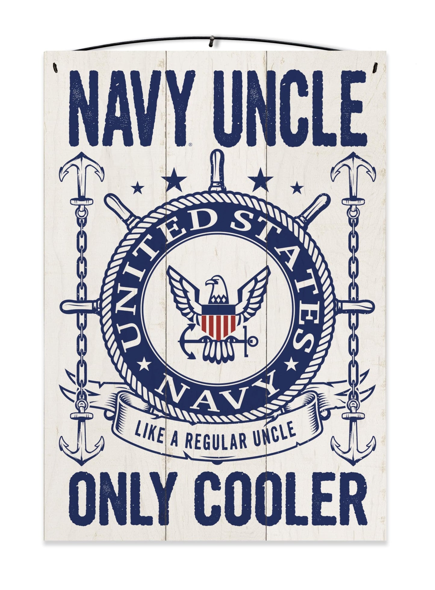 U.S. Navy Uncle Cooler | United States Navy Officially Licensed | Emboss Printed | 7x10 inches | Wood Sign | Great Gift for Uncle | Keyhole for Wall Display