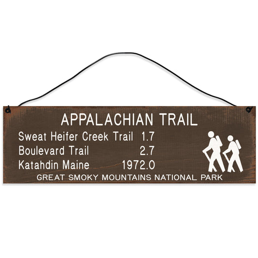 Appalachian Trail | Trail Marker | Hiking Décor | Cabin Decor | Lodge Décor | Handmade | Wood Sign | Wire Hanger/Stand | Solid Maple