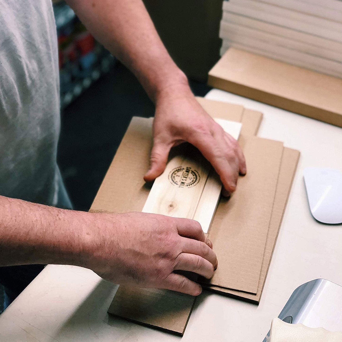 Protective packaging for Sawyer's Mill handcrafted wood sign