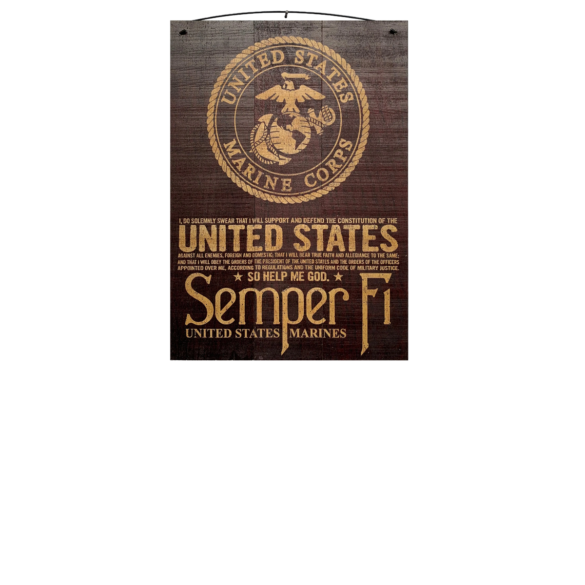 USMC Oath and Semper Fi Licensed Wood Sign, 7×10