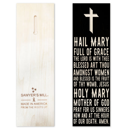 Hail Mary Prayer Wood Sign, 4×12 solid aspen