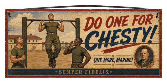 Do One for Chesty officially licensed USMC wood sign, 7 x 14 inches
