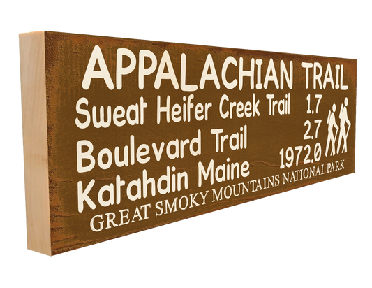 Great Smoky Mountains Appalachian Trail Marker Wood Sign