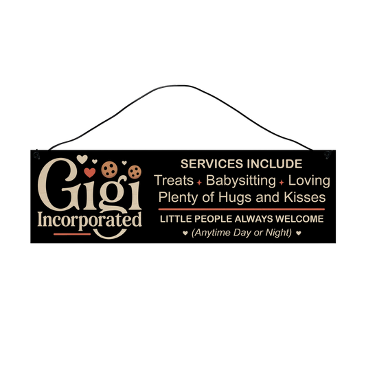 Gigi Inc. Wood Sign – 3 x 10