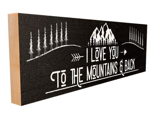 Mountains and Back Wood Sign, 4×12
