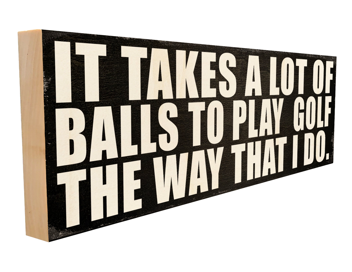 Golf. Lot of Balls Wood Sign, 4×12
