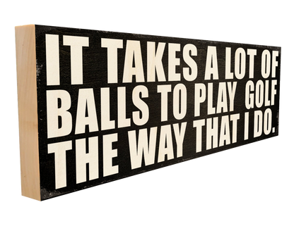 Golf. Lot of Balls Wood Sign, 4×12