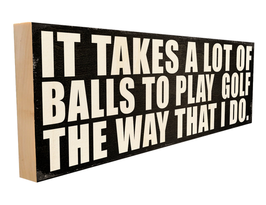 Golf. Lot of Balls Wood Sign, 4×12
