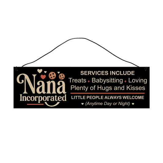 Nana Inc. Wood Sign – 3 x 10