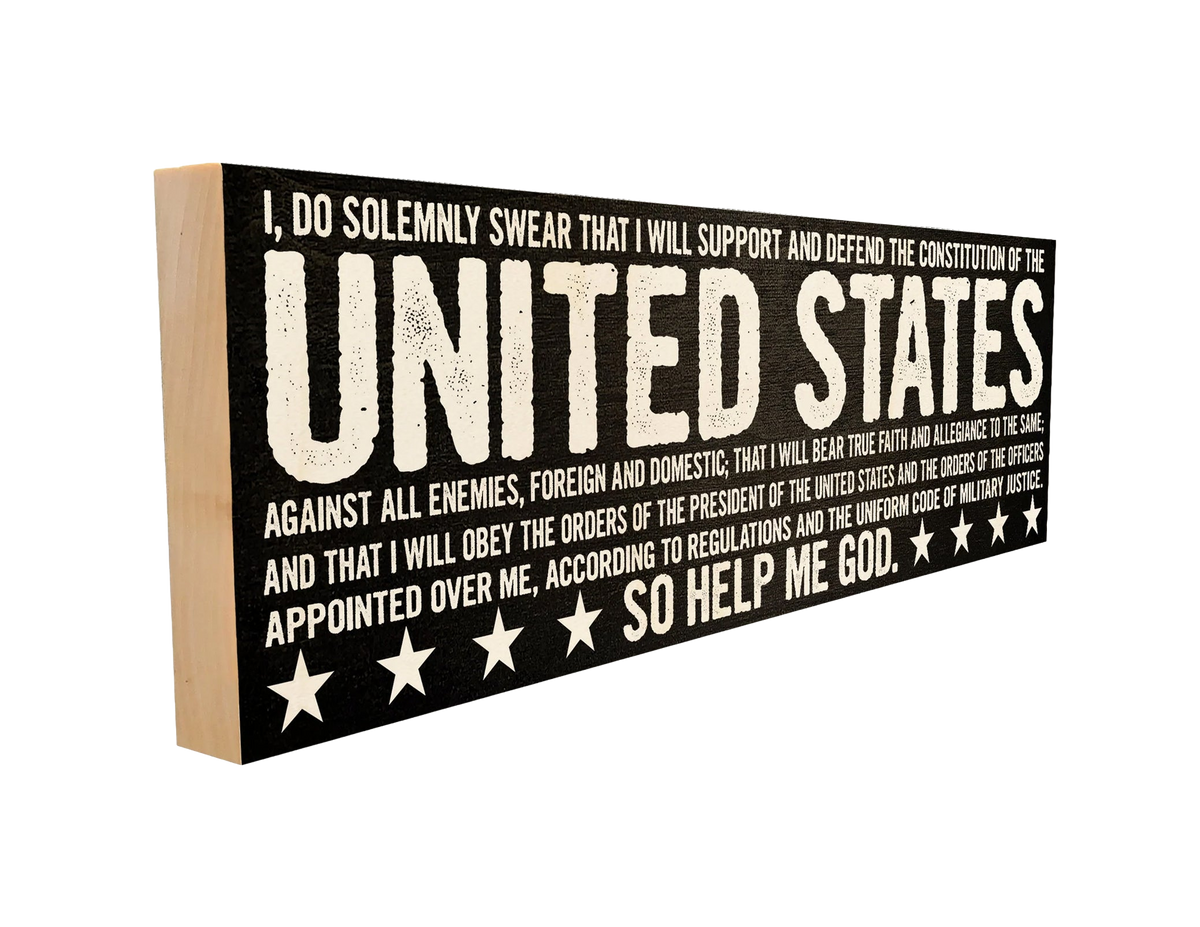 Military Oath of Enlistment Wood Sign
