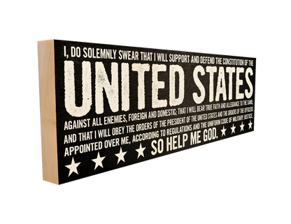Military Oath of Enlistment Wood Sign