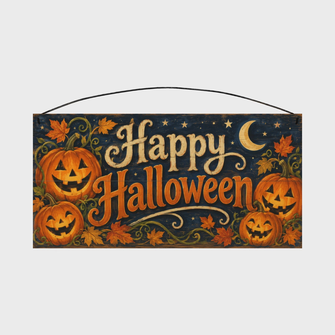 Happy Halloween 7x14 wood sign, rotation video