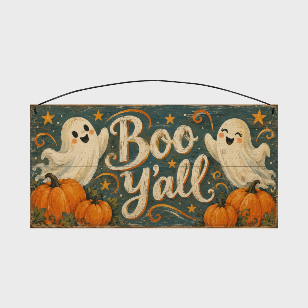 Boo Y'all 7x14 wood sign, rotation video