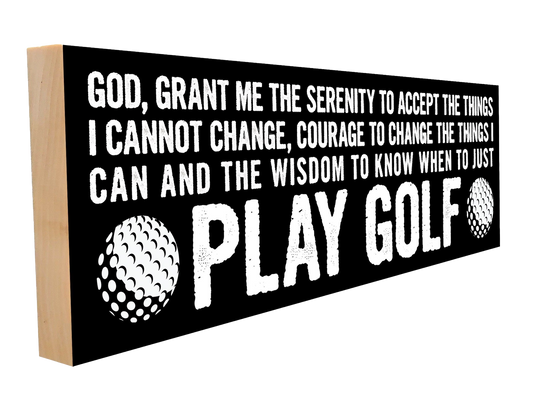 Golf Serenity Prayer Wood Sign, 4×12
