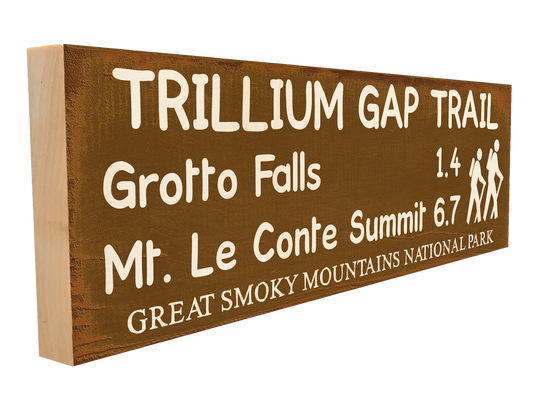 Great Smoky Mountains Trillium Gap Trail Marker Wood Sign
