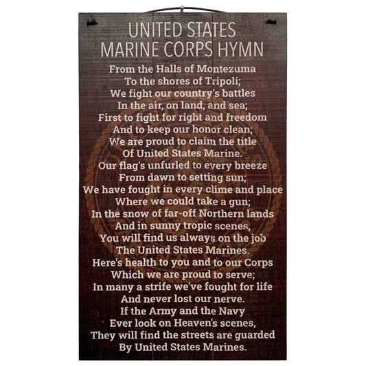 U.S. Marine Corps Hymn Licensed Wood Sign, 7×12