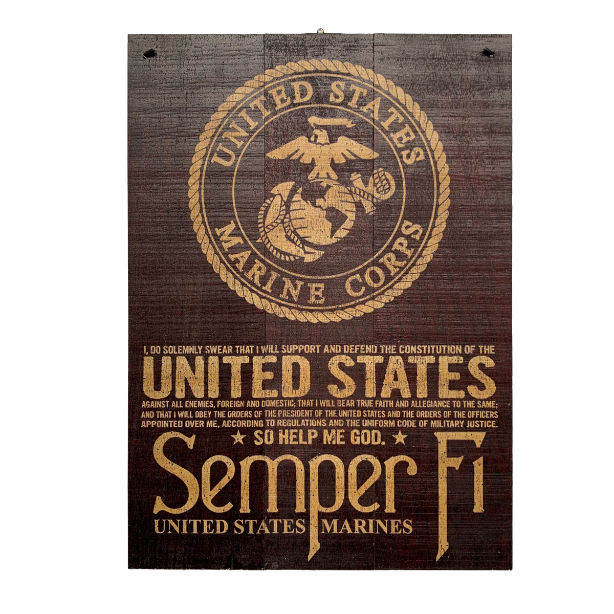 USMC Oath and Semper Fi Licensed Wood Sign, 7×10