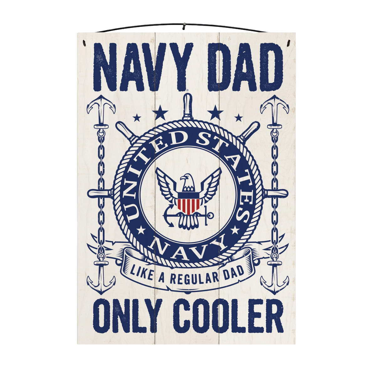 U.S. Navy Dad Officially Licensed Wood Sign, 7×10
